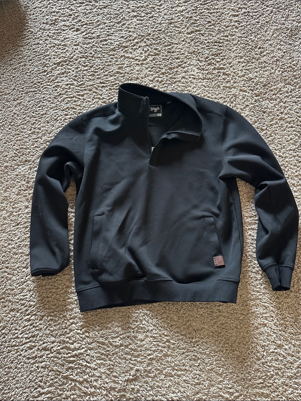 Waggle Men's Black Half-Zip Pullover Sweater